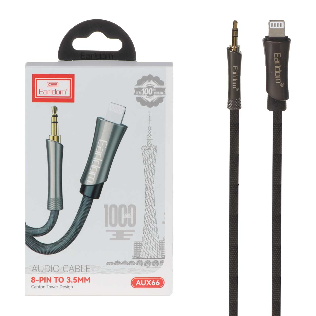 کابل Earldom Lightning To Aux مدل AUX66 - مشکی